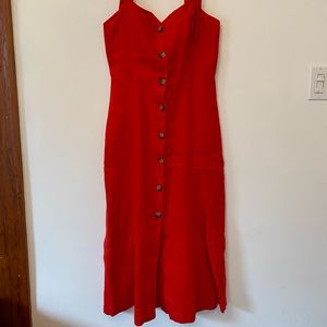 Wilfred red linen dress